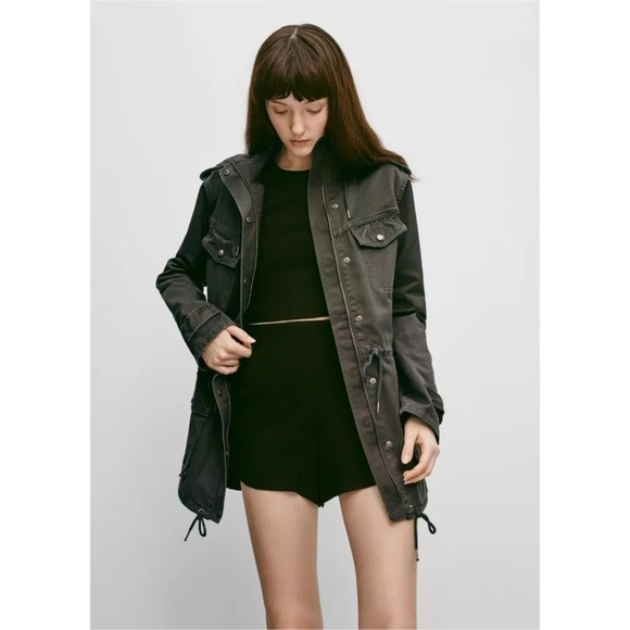 ARITZIA Talula Green Button Up Hooded Utility Jacket - Picture 10 of 10